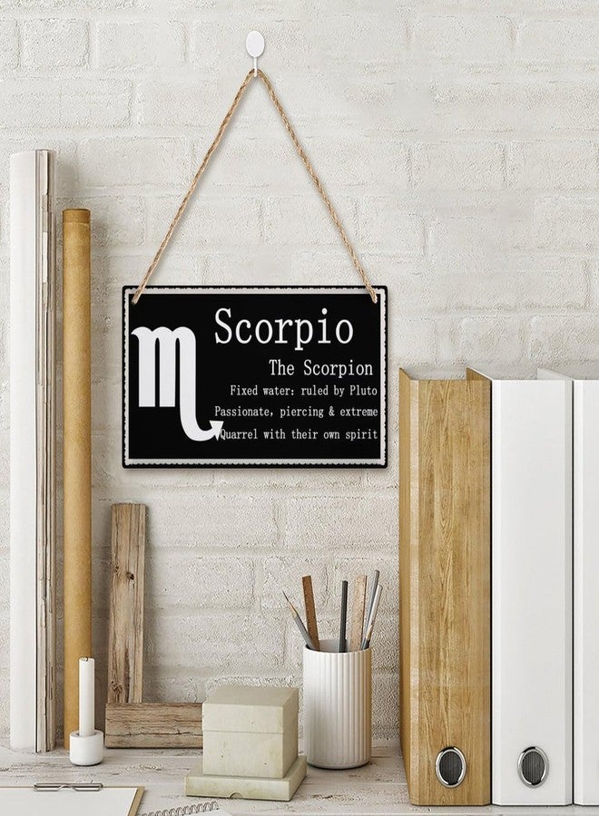 Henntile Scorpio The Scorpion - Beautiful Spiritual Gift Astrology Sign of The Zodiac Plaque 6 inch by 12 inch Hanging Sign, Decorative Wood Sign Home Decor,Wall Art - Image 3